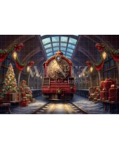 Photography Background in Fabric Train Station / Backdrop 4282