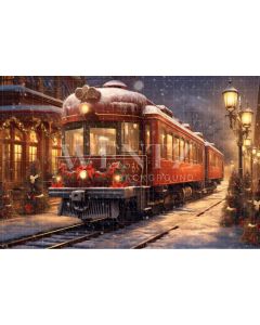 Photography Background in Fabric Christmas Train / Backdrop 4284