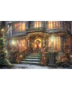 Photography Background in Fabric Christmas House / Backdrop 4298