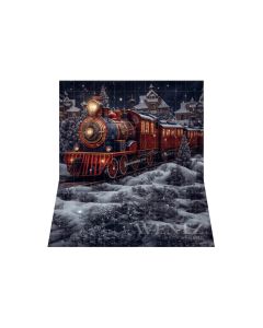 Photography Background in Fabric Christmas Train / Backdrop 4301