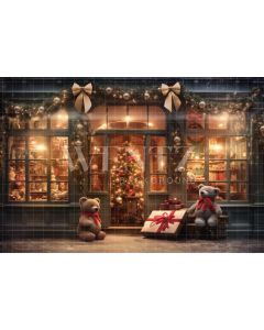 Photography Background in Fabric Christmas Toy Store / Backdrop 4303