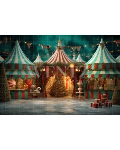 Photography Background in Fabric Christmas Circus / Backdrop 4306