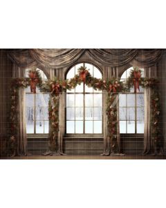 Photography Background in Fabric Christmas Window / Backdrop 4311