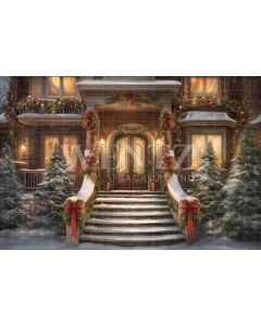 Photography Background in Fabric Christmas Facade / Backdrop 4328