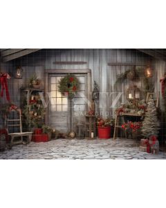 Photography Background in Fabric Rustic Christmas Set / Backdrop 4335
