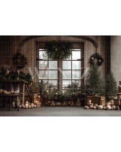 Photography Background in Fabric Rustic Christmas Set / Backdrop 4348