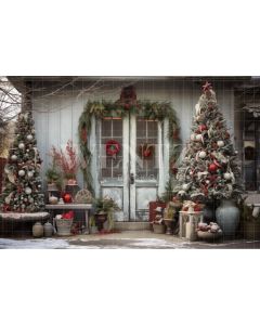 Photography Background in Fabric Christmas Door / Backdrop 4350