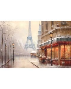 Photography Background in Fabric Winter in Paris / Backdrop 4386