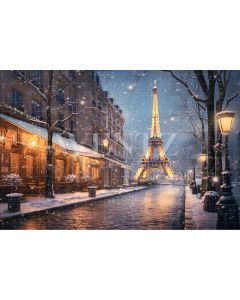 Photography Background in Fabric Winter in Paris / Backdrop 4394
