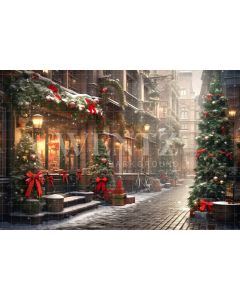 Photography Background in Fabric Christmas Village / Backdrop 4399