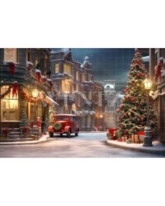Photography Background in Fabric Christmas Village / Backdrop 4400