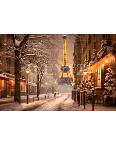 Photography Background in Fabric Winter in Paris / Backdrop 4403