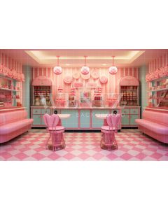 Photography Background in Fabric Retro Bakery / Backdrop 4415
