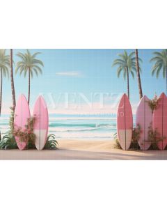 Photography Background in Fabric Beach with Surfboards / Backdrop 4421