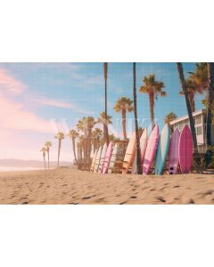 Photography Background in Fabric Beach with Surfboards / Backdrop 4424