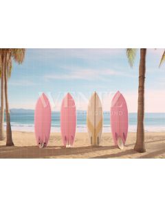 Photography Background in Fabric Beach with Surfboards / Backdrop 4425