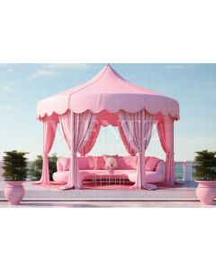 Photography Background in Fabric Pink Gazebo / Backdrop 4428