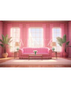 Photography Background in Fabric Pink Living Room / Backdrop 4433