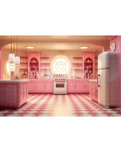 Photography Background in Fabric Pink Kitchen / Backdrop 4437