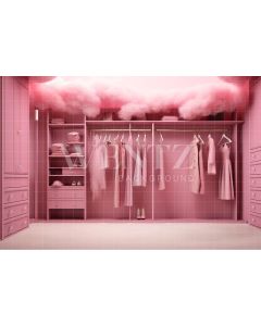 Photography Background in Fabric Pink Closet / Backdrop 4438