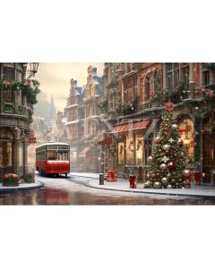 Photography Background in Fabric Christmas Village / Backdrop 4449
