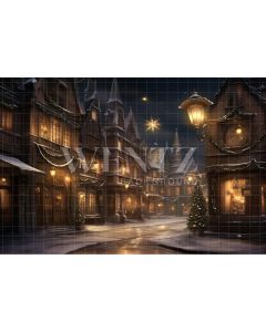 Photography Background in Fabric Christmas Village / Backdrop 4450
