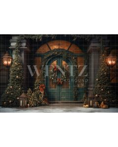 Photography Background in Fabric Christmas House Front / Backdrop 4451