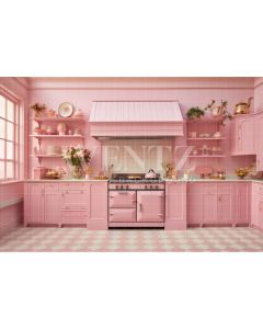 Photography Background in Fabric Pink Kitchen / Backdrop 4463