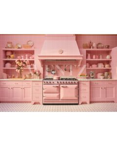 Photography Background in Fabric Pink Kitchen / Backdrop 4464