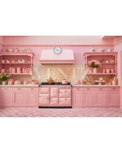 Photography Background in Fabric Pink Kitchen / Backdrop 4465