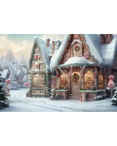 Photography Background in Fabric Christmas House / Backdrop 4478