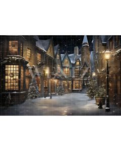 Photography Background in Fabric Christmas Village / Backdrop 4481