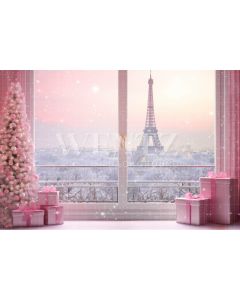 Photography Background in Fabric Christmas in Paris / Backdrop 4483
