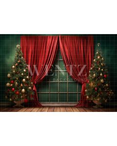 Photography Background in Fabric Christmas Set with Curtain / Backdrop 4490