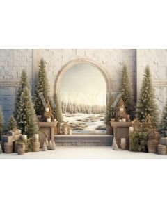 Photography Background in Fabric Rustic Christmas Set / Backdrop 4491