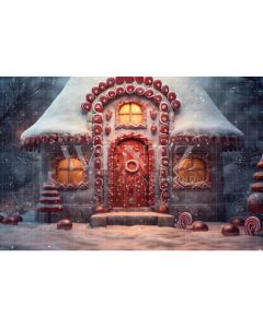 Photography Background in Fabric Gingerbread House / Backdrop 4498