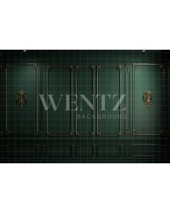 Photography Background in Fabric Green Boiserie / Backdrop 4504