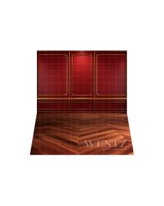 Photography Background in Fabric Red Boiserie / Backdrop 4505