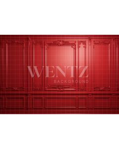 Photography Background in Fabric Red Boiserie / Backdrop 4514