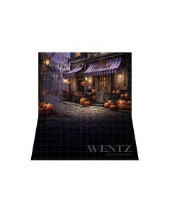 Photography Background in Fabric Halloween Village / Backdrop 4513