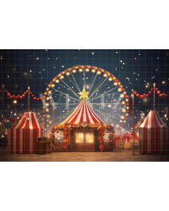 Photography Background in Fabric Christmas Amusement Park / Backdrop 4517