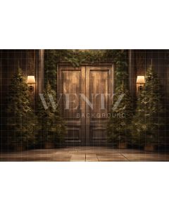 Photography Background in Fabric Rustic Christmas Door / Backdrop 4525