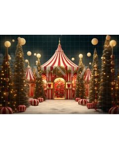 Photography Background in Fabric Christmas Circus / Backdrop 4528