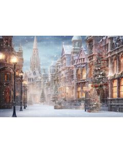 Photography Background in Fabric Christmas Village / Backdrop 4532