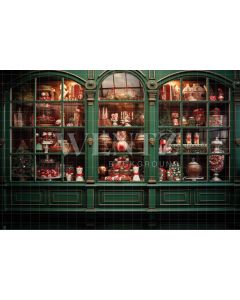 Photography Background in Fabric Christmas Candy Cabinet / Backdrop 4536