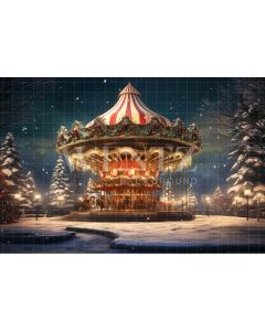 Photography Background in Fabric Christmas Carousel / Backdrop 4540