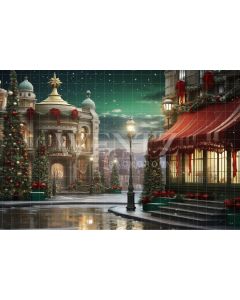 Photography Background in Fabric Christmas Village / Backdrop 4542