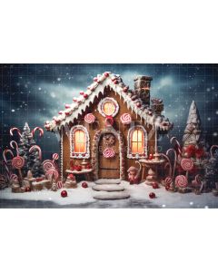 Photography Background in Fabric Gingerbread House / Backdrop 4550