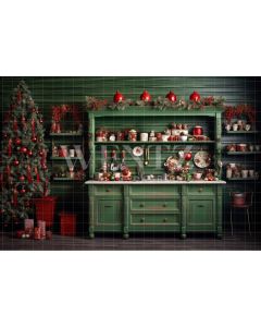 Photography Background in Fabric Christmas Cabinet / Backdrop 4559