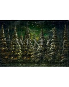 Photography Background in Fabric Pine Tree Forest / Backdrop 4561
